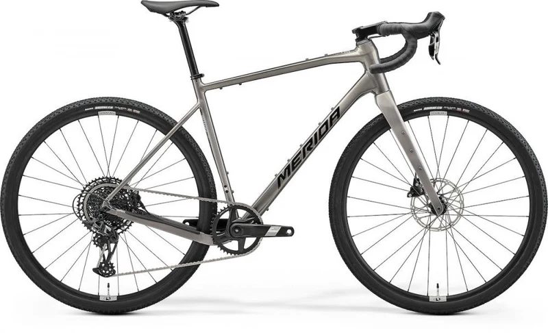 Merida Silex 500 Gravelbike S Warm Slate Grey-Black, Aluminiumrahmen Silex Lite II, SRAM Apex 1x12, hydraulische Scheibenbremsen, Maxxis Rambler 45 mm Reifen, ca 10,8 kg