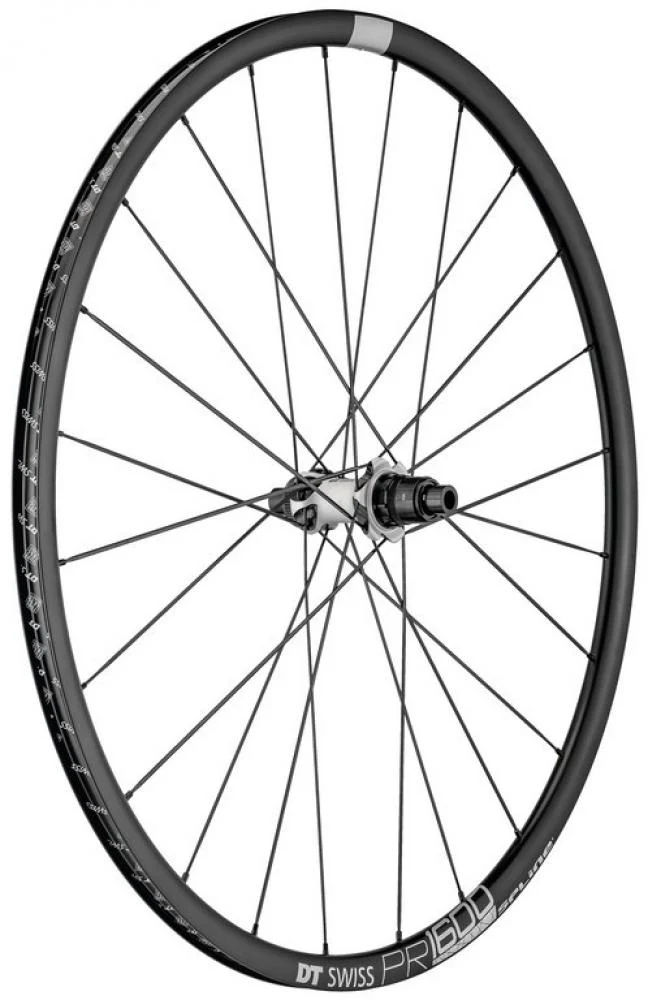 DT Swiss Laufrad PR 1600 Spline Disc 622x18 mm Schwarz - komfortstarkes Rennrad-Vorderrad