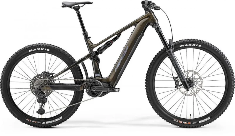 Merida eONE-SIXTY 875 IV1 S (41.5) gold/grau - leistungsstarkes E-MTB für anspruchsvolle Trails
