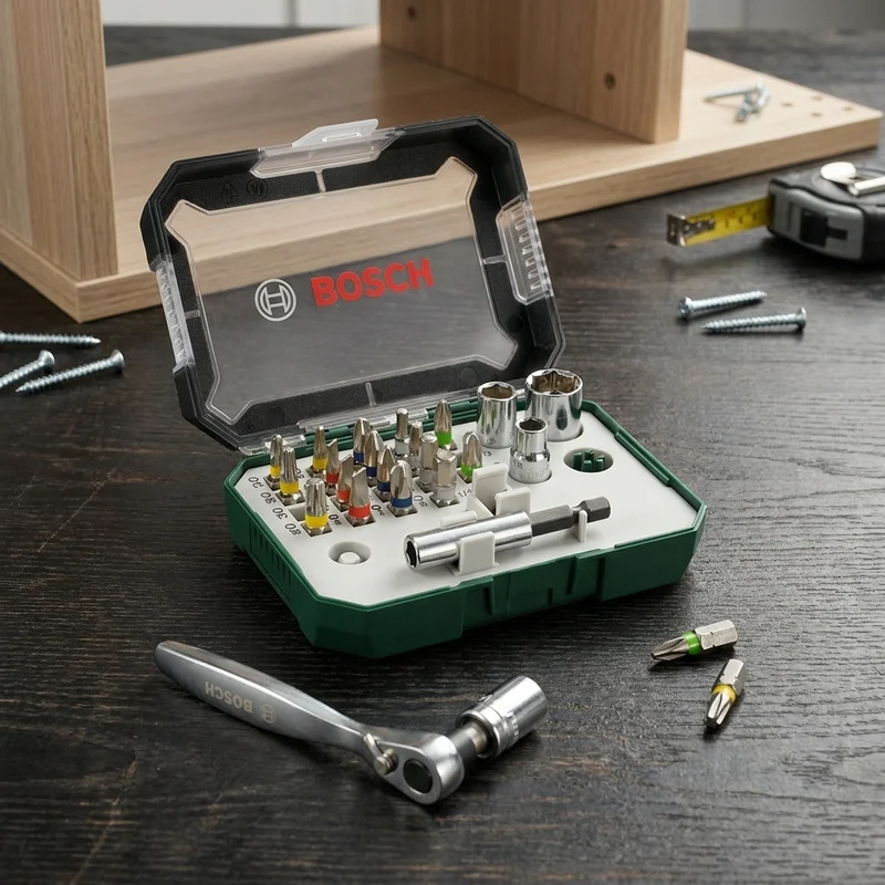 Mini Schrauberbit-und Ratschen-Set BOSCH 26-tlg. 19 Bits