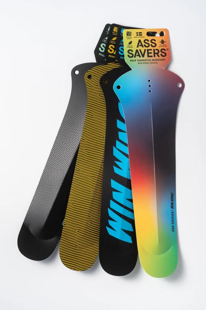 Ass Savers Win Wing 2 Gravel Spritzschutz, Hinterrad-Schutzblech, Golden Groove, ultraleicht, werkzeugfreie Montage, für Reifen bis 60 mm, 375 x 85 mm
