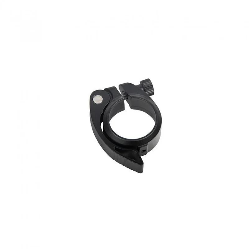 ERGOTEC Sattelklemmschelle SCQ-200 Aluminium Schnellspanner 31 - 8mm schwarz sandgestrahlt ca. 45g leichte stabile Fahrrad Sattelklemme - 31.8 mm