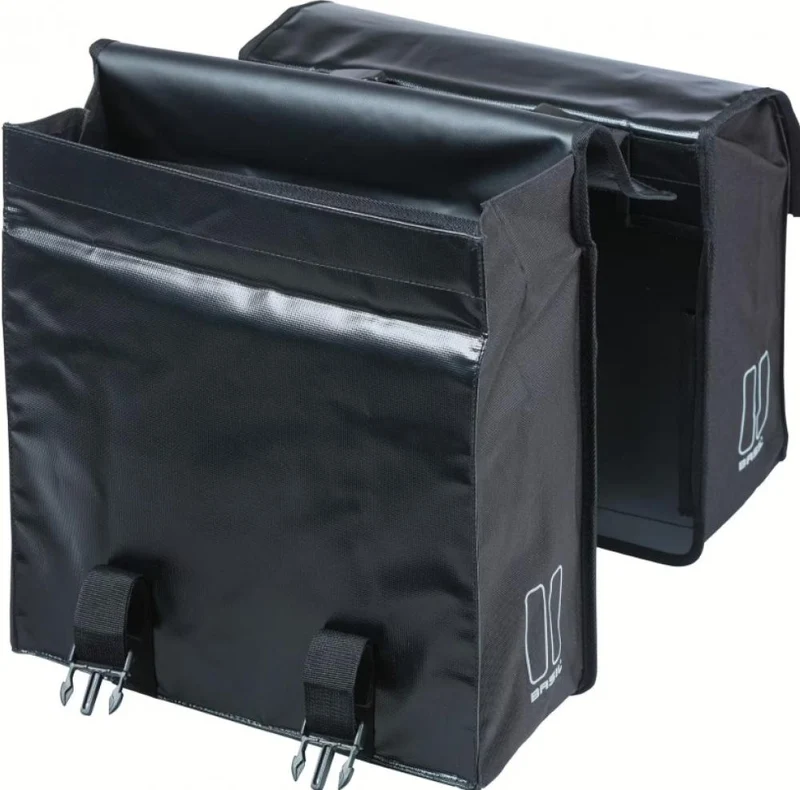 Basil Adapterplatte Urban Load MIK 2.0 Doppeltasche 48-53 Liter - wasserdicht - mit Adapterplatte & Reflexion - Doppelpacktasche