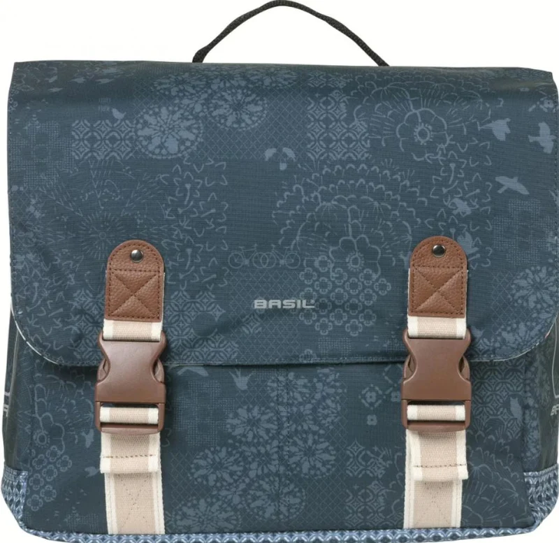 Basil Bohème Double Bag MIK 2.0 - Doppeltasche 35 Liter - Doppelpacktasche - wasserabweisend Reflexion Indigo Blue inkl. MIK-Adapterplatte