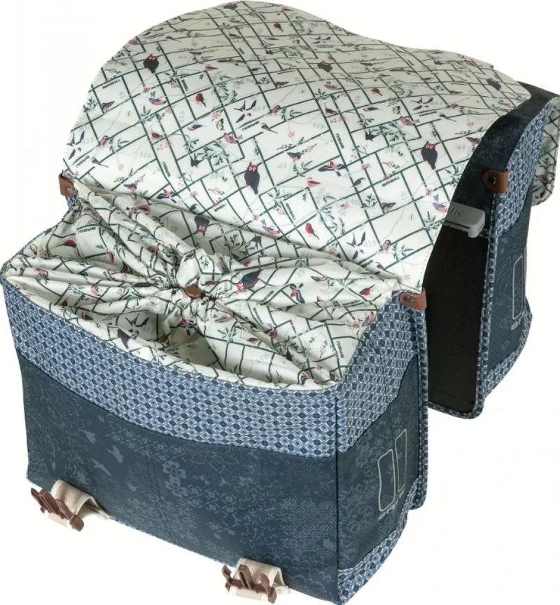 Basil Bohème Double Bag MIK 2.0 - Doppeltasche 35 Liter - Doppelpacktasche - wasserabweisend Reflexion Indigo Blue inkl. MIK-Adapterplatte