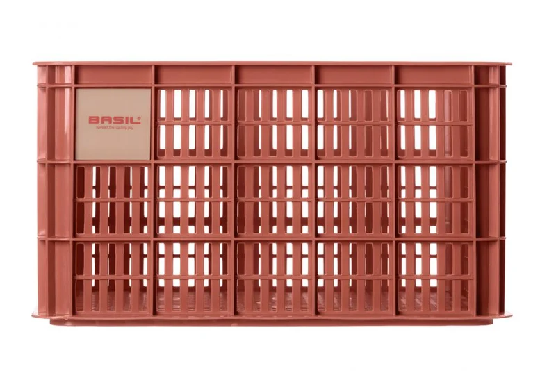 Basil Fahrradkiste Crate L terra red 29,8x39x26,5 cm - stabile Kunststoffbox für Gepäckträger, 40 Liter Volumen, mit Tragegriffen