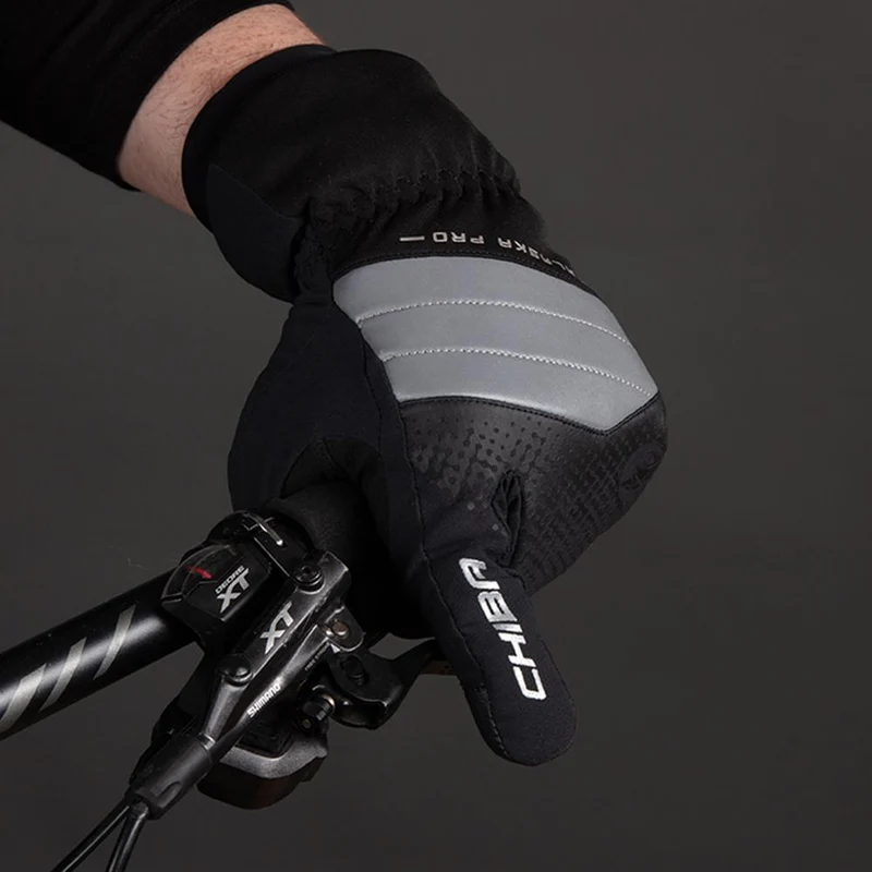 CHIBA Alaska Pro - wasserdichte Radhandschuhe Lobster-Stil, schwarz, Größe M