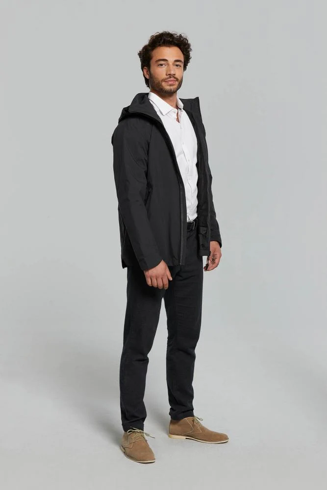 Basil Skane Herren Regenjacke schwarz XL - wasserdicht & atmungsaktiv (10.000 WP/MVP) - T-Fabric mit DWR-Beschichtung ergonomischer Schnitt reflektierend & helmtauglich