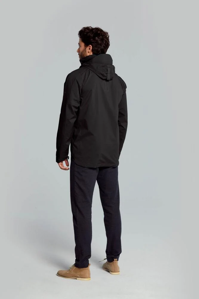 Basil Skane Herren Regenjacke schwarz XL - wasserdicht & atmungsaktiv (10.000 WP/MVP) - T-Fabric mit DWR-Beschichtung ergonomischer Schnitt reflektierend & helmtauglich