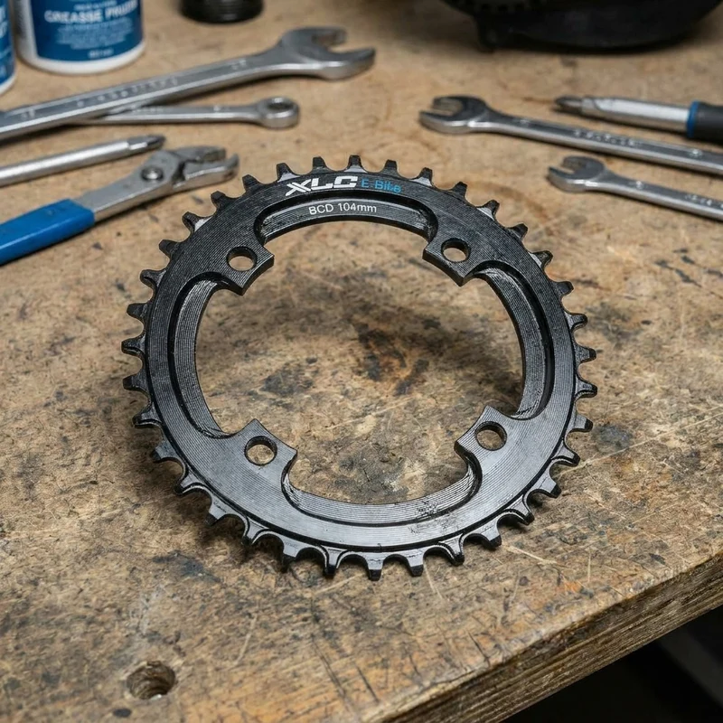 XLC E-Bike Kettenblatt für Mittelmotor Stahl BCD 104mm, 32 Zähne, 117g