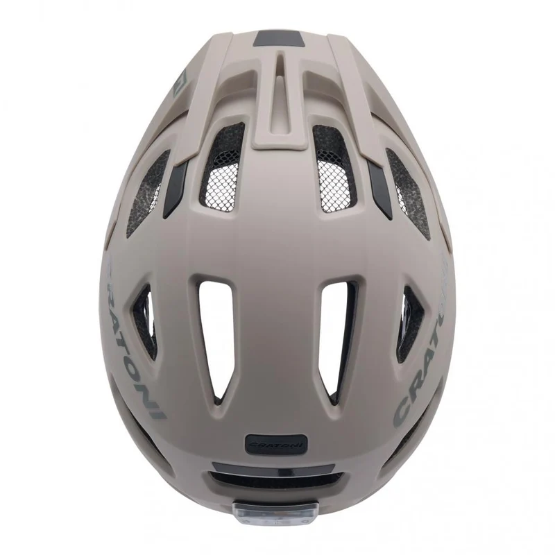 Cratoni Maxster Pro Kinder-Fahrradhelm 51-56 cm Sand Matt mit Rücklicht