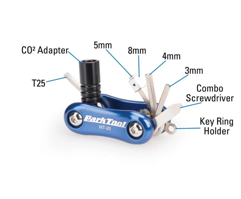 Park Tool MT-20 Tri Multitool mit CO2-Kartuschenadapter