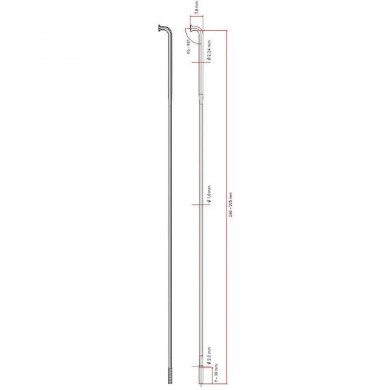 DT Swiss Speiche Alpine III 2.34 / 304 mm silber - extrem robuste E-Bike & Tandem-Speiche