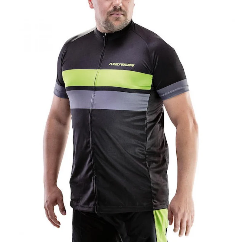Merida Trikot ACTIVE STRIPE Herren schwarz/grün XS Schwarz/grün - atmungsaktives Fahrradtrikot