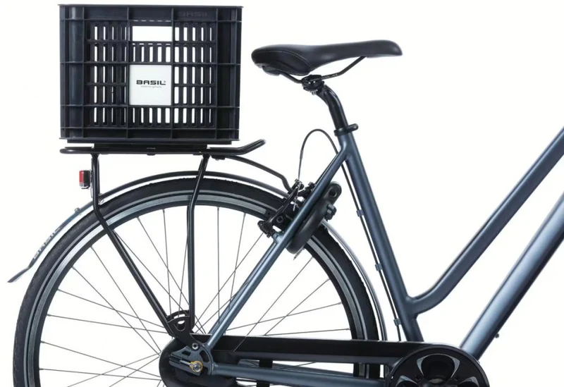 BASIL H.R.-Korb Fahrradkiste MIK 2.0 - recycelter Kunststoff - Adapterplatte - 29 5 Liter Volumen inkl. vormontierter MIK 2.0-Adapterplatte Maße 33 5x44x27 5 cm - Fahrradkorb