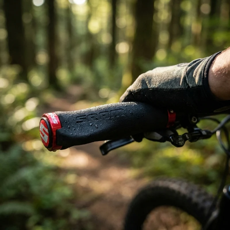 SRAM Lockring Griffe Contour - ergonomische Fahrradgriffe, rot