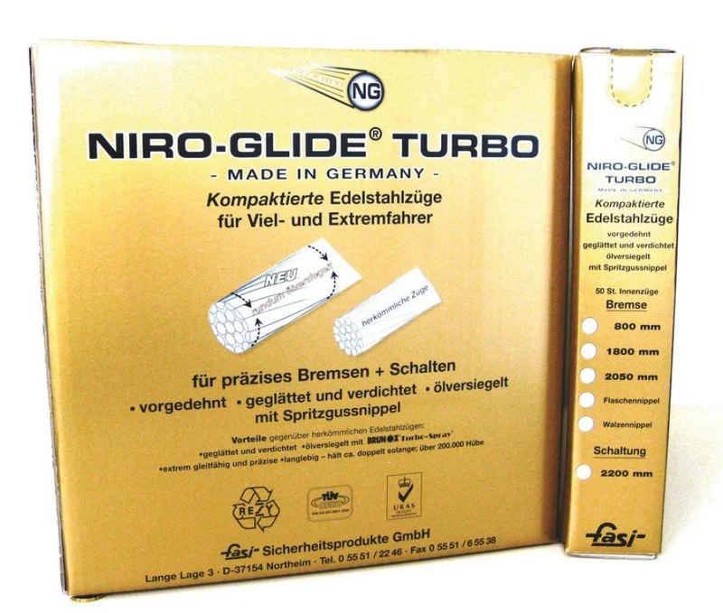 Fasi Brems-Innenzug TURBO Edelstahlzüge Ø 1,6 mm × L 2050 mm - Werkstattbox 50 Stück