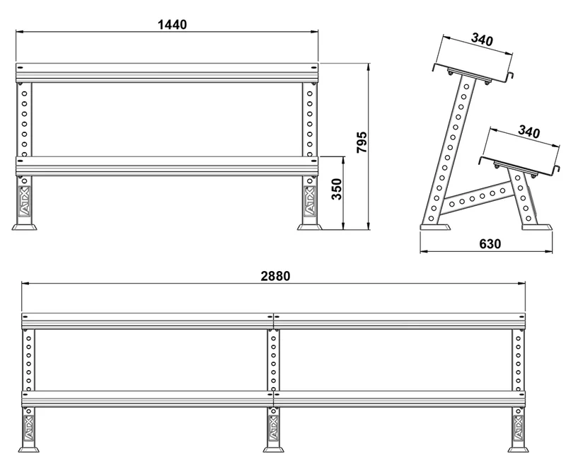 ATX® Kurzhantelablage für Hex-Hanteln - modular erweiterbar