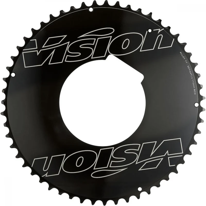 Vision Kettenblatt Road Powerbox Aero 4-Arm 110 mm x 56 T Schwarz - Maximale Steifigkeit für Zeitfahren