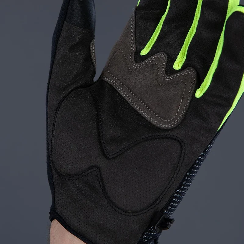 CHIBA Gel Performer - Radhandschuhe schwarz/neongelb, L, Gelpolster & Touchfunktion