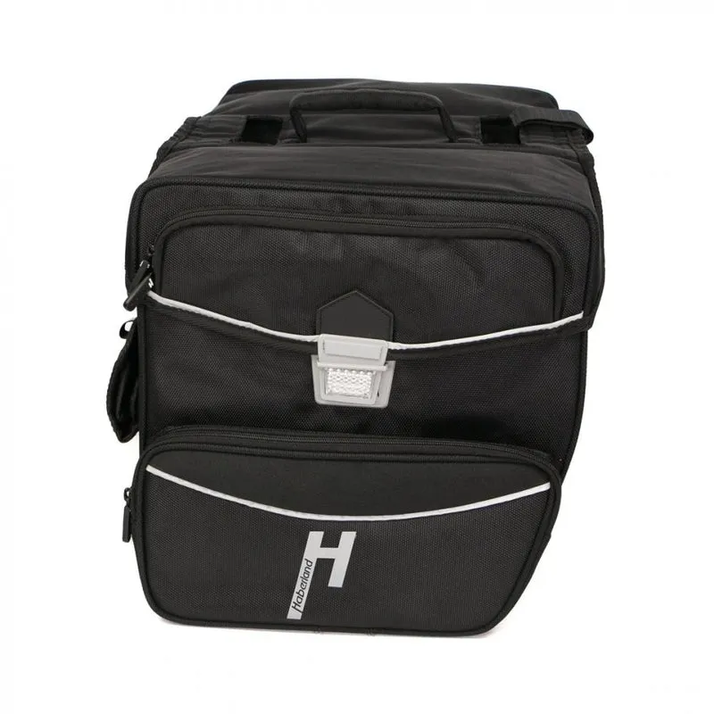 Haberland Doppeltasche Touring Max schwarz - große Gepäckträgertasche für Tourenrad