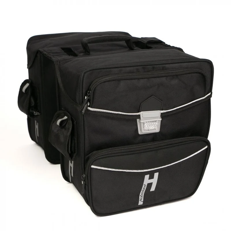 Haberland Doppeltasche Touring Max schwarz - große Gepäckträgertasche für Tourenrad