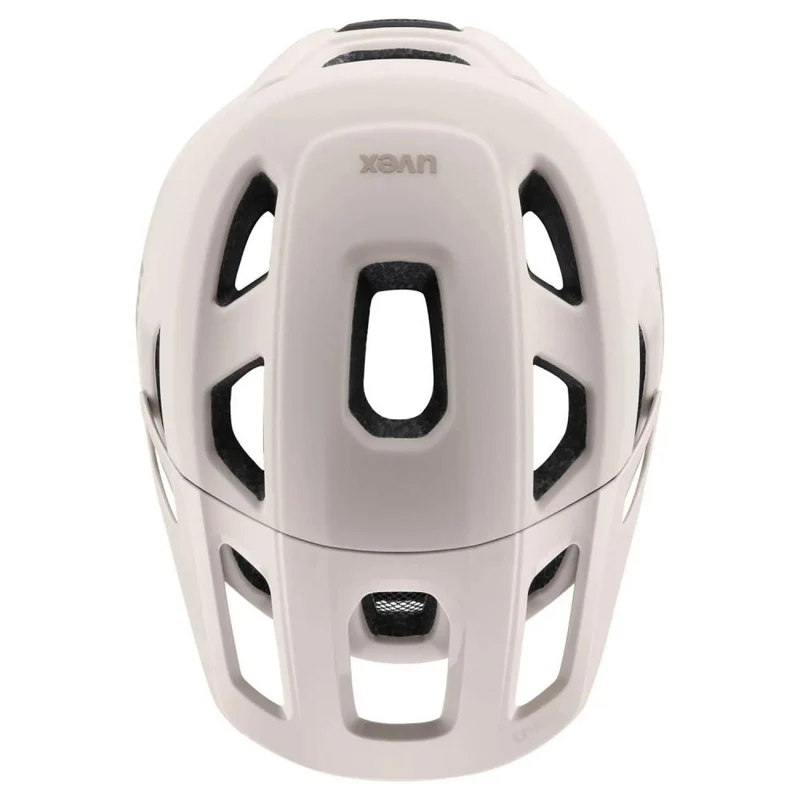 uvex react MTB-Fahrradhelm - Größe 52-56 cm, Warm Grey Matt, 2-step 3D IAS, mehrteilige Schale, sportliches Gelände