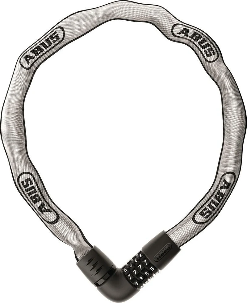 ABUS Tresor 6807C/110 Kettenschloss - 110 cm, reflective, 7 mm Vierkantkette, Zahlencode, Security Level 7