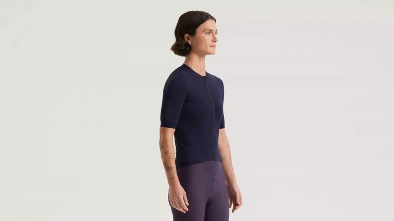 PRIME Damen Jersey Kurzarm Shirt Dunkelblau Größe M - Sportliches Funktionsshirt - T-Shirt