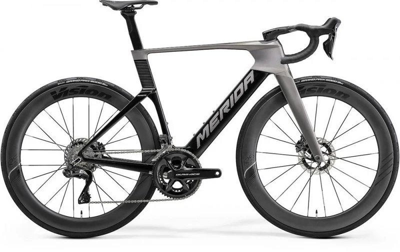 Merida REACTO TEAM Aero-Rennrad Carbon - Größe S, Slate Grey Black, Shimano Dura-Ace Di2, Vision Metron 60 RS