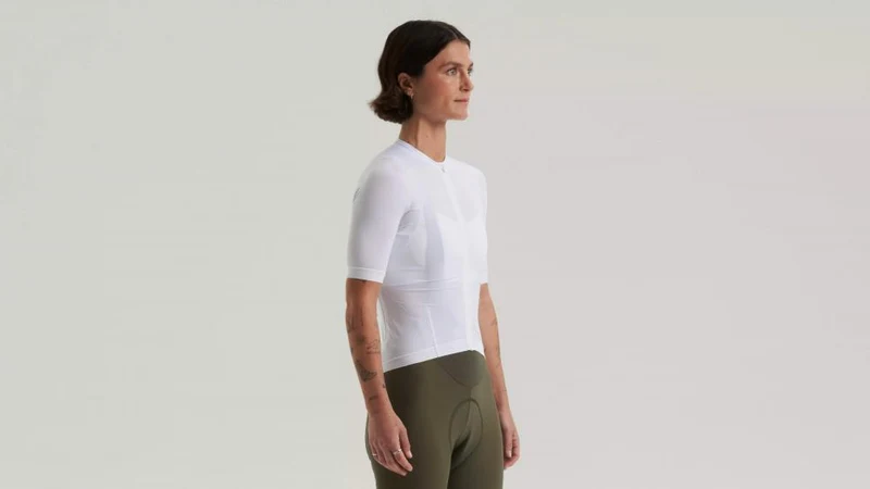 PRIME Damen Jersey Kurzarm Weiß Größe L - Atmungsaktives Fahrradtrikot