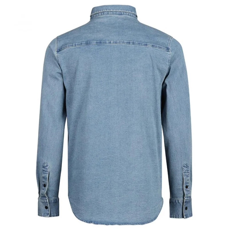 IXS Sports Division iXS Carve Digger Organic Denim Shirt XL Washed Blue - stylisches Bike- und Freizeit-Hemd