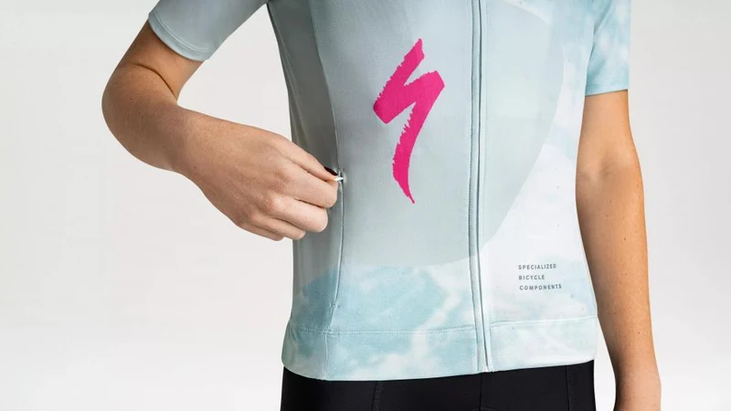 FOUNDATION Graphic Jersey Damen Kurzarm - Sea/Rblpnk Focal - Größe XL - Radtrikot kurzarm