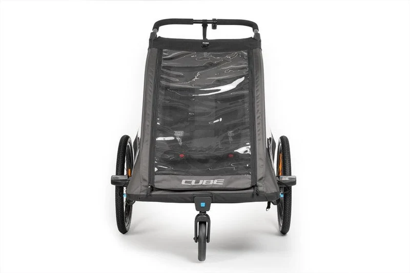 CUBE Kinder Fahrradanhänger Double PURE black, grey