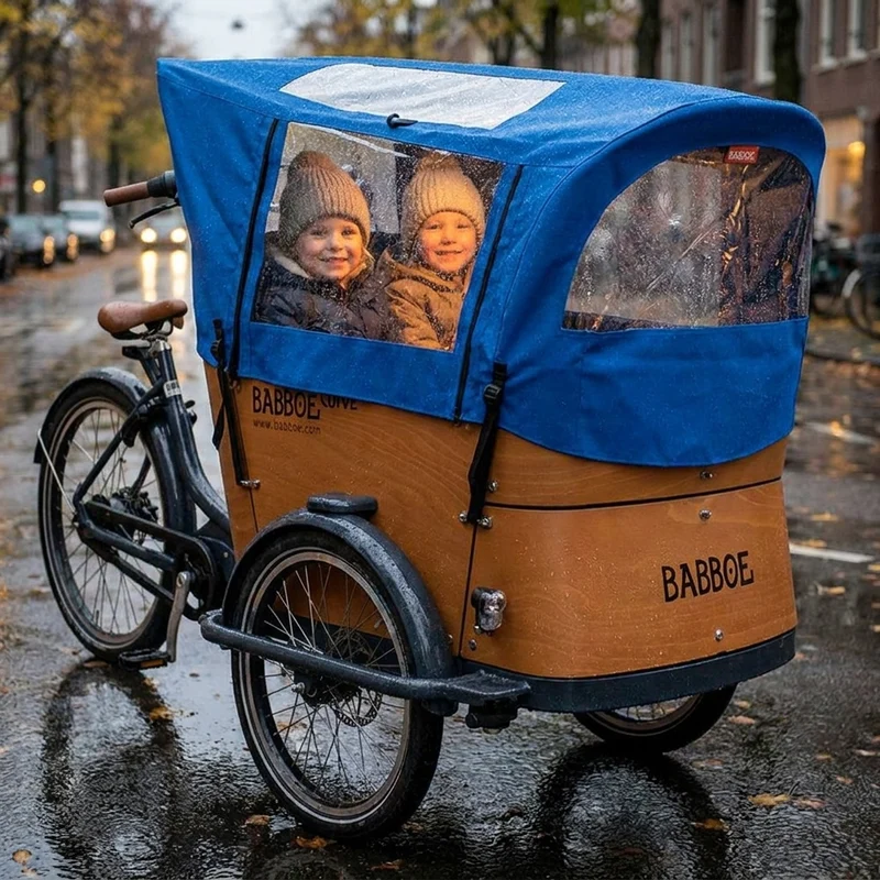 Babboe Regenverdeck blau für Curve Docril