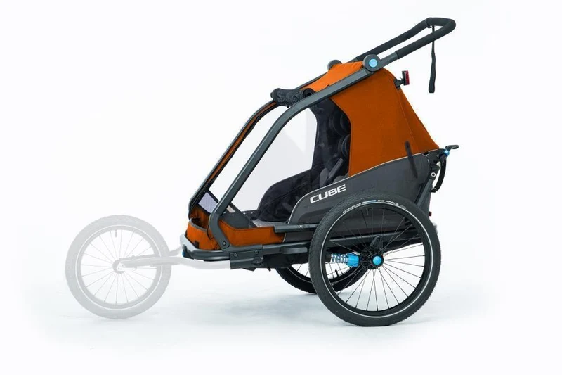 CUBE Kinder Fahrradanhänger Double CMPT X Actionteam gr grey'n'orange