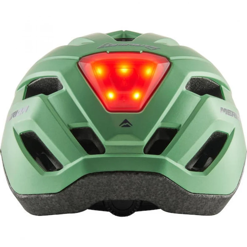 Merida Helm Commute grün 58-62 cm Grün - leichter City-Helm mit LED-Rücklicht