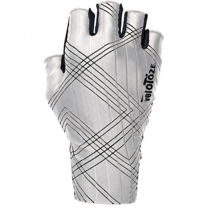 VeloToze Handschuhe Aero weiß M Weiß - aerodynamische Rennrad-Handschuhe mit Gelpolster