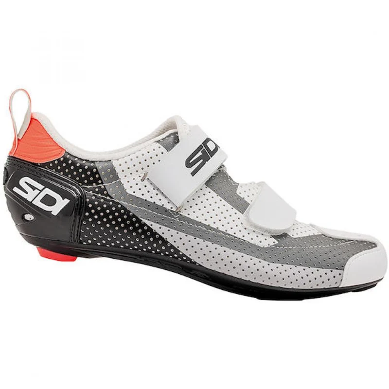 Sidi T-5 Air black/white/coral 45 schwarz/weiß/korall - triathlon-tauglicher Rennradschuh mit Carbonsohle