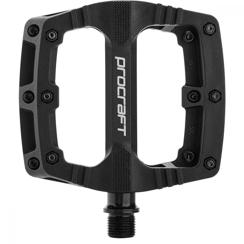 Procraft Pedale Small Grip Essential Kunststoff 102 x 100 mm Schwarz - kompakte Flatpedals mit Top-Grip