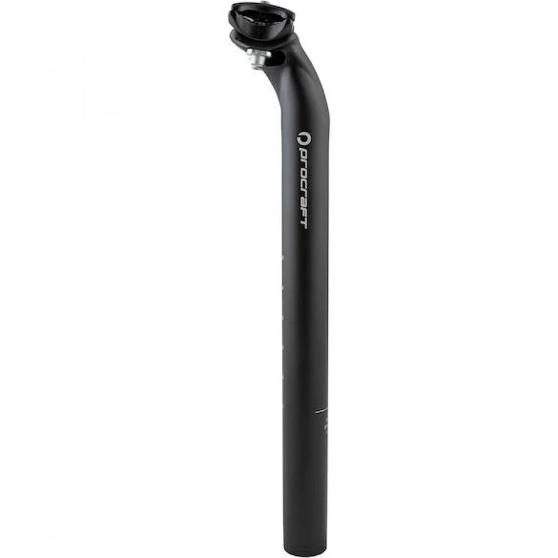 Procraft Sattelstütze Classic 2-Bolt Ø 31,8 x 350 mm Schwarz - Gekröpfte Patentsattelstütze aus 7075 Aluminium