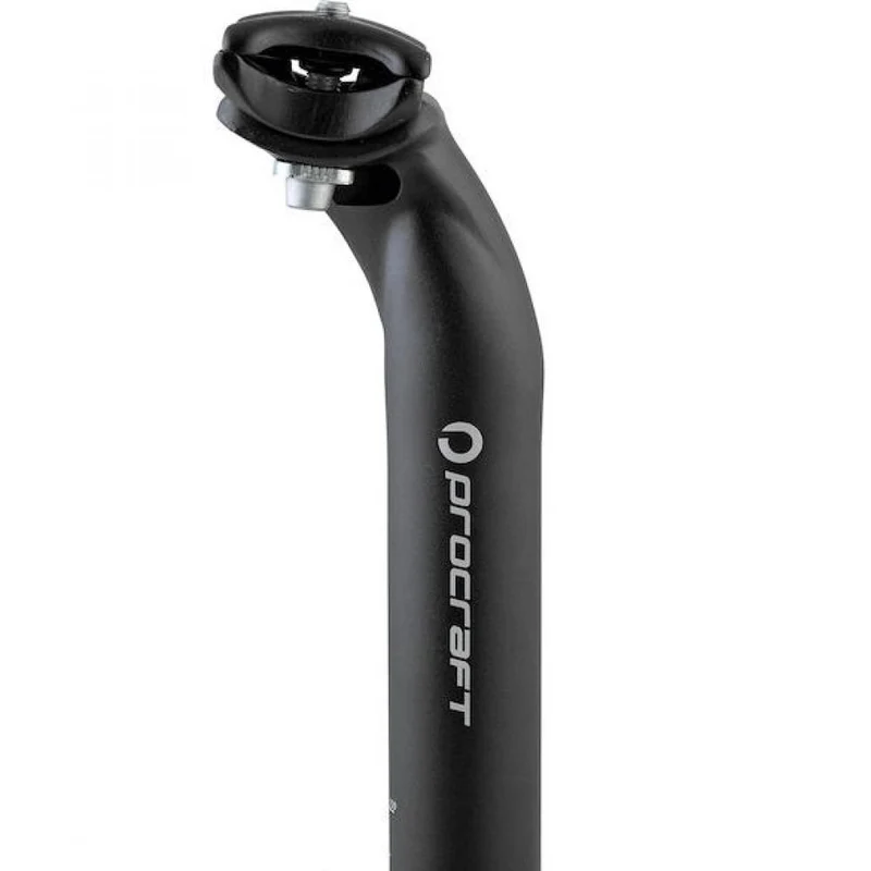Procraft Sattelstütze Classic 2-Bolt Ø 31,8 x 350 mm Schwarz - Gekröpfte Patentsattelstütze aus 7075 Aluminium