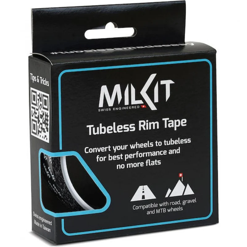 milKit Tubeless Felgenband 66 m / 29 mm Schwarz/weiß - starke, dichte Laufräder