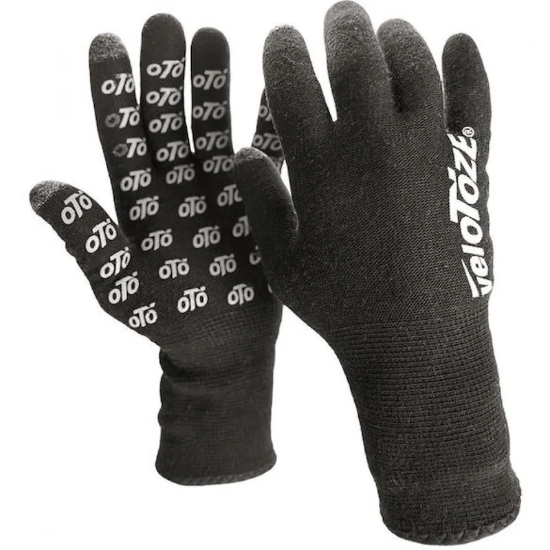 VeloToze Handschuhe Knitted wasserdicht M Schwarz - warme, trockene Hände beim Raßahren