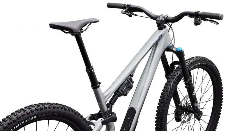 Specialized S-Works Stumpjumper 15 Comp - Shadow Silver/Majolica Blue Metallic - Größe S2 - Mountainbike
