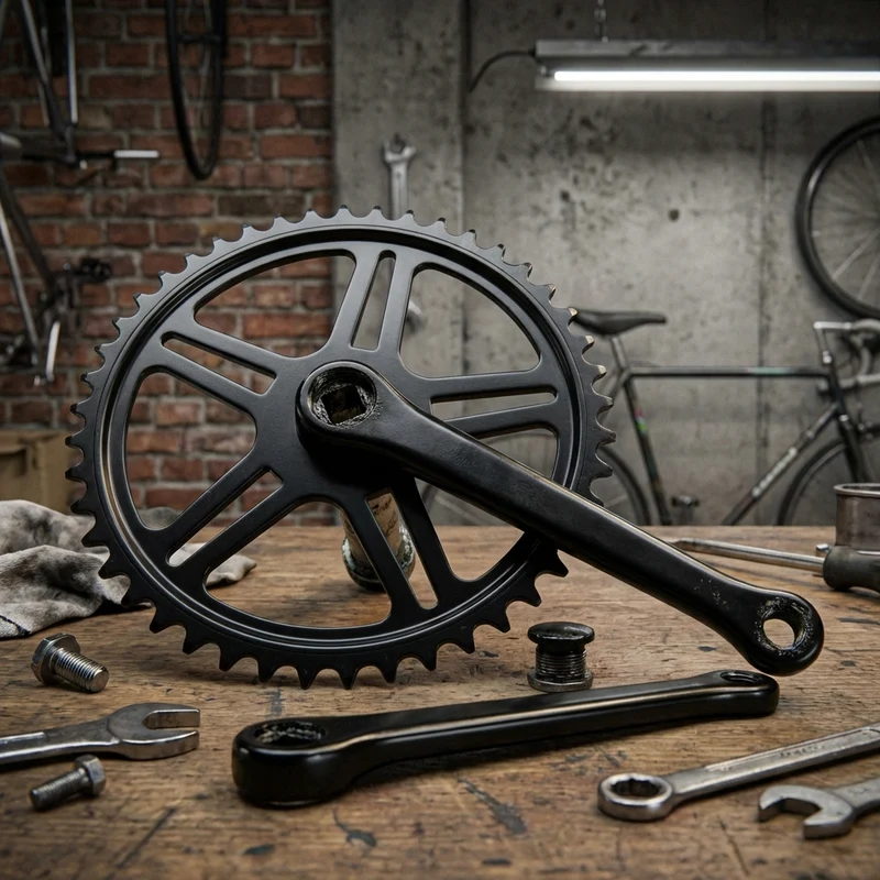 Mijnen Pieper Kettenradgarnitur Stahl schwarz 150mm, 40 Zähne, 4-Kant