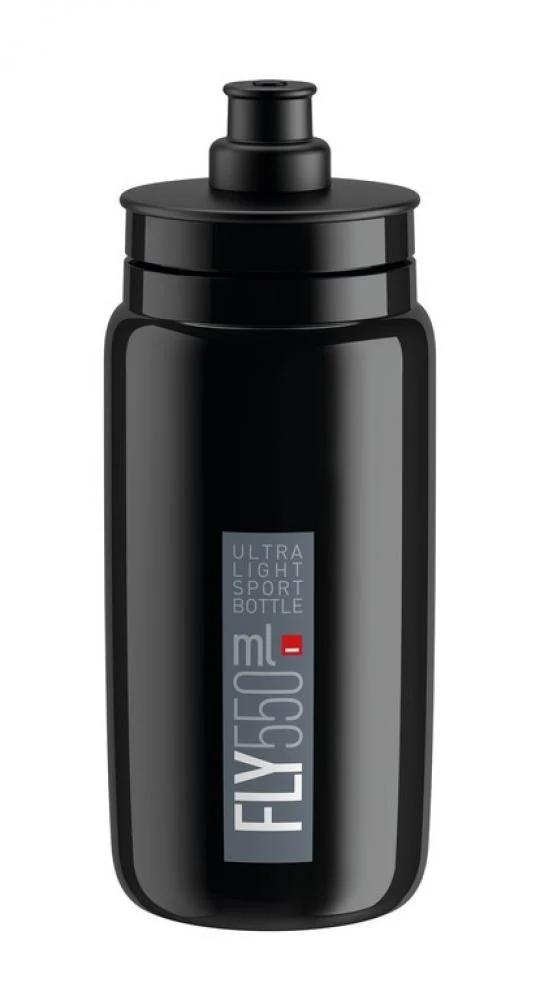 Elite Trinkflasche schwarz grau M-Wave Flaschenhalter schwarz