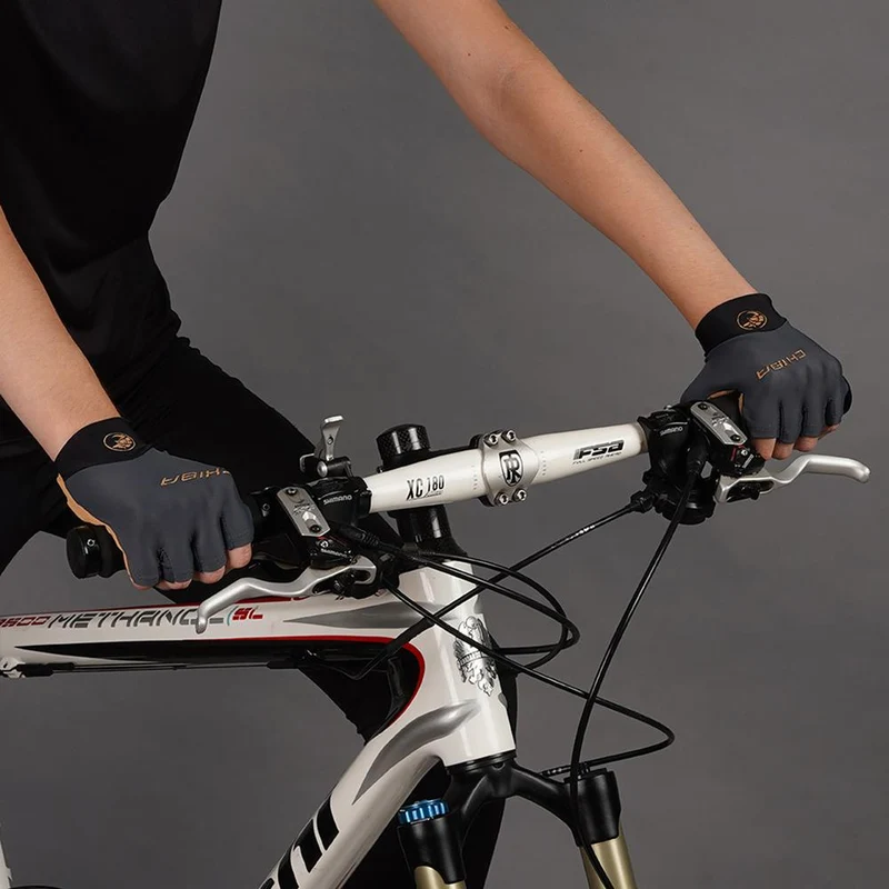 CHIBA ECO Glove Pro - Radhandschuhe dunkelgrau, Größe L, atmungsaktiv & gepolstert