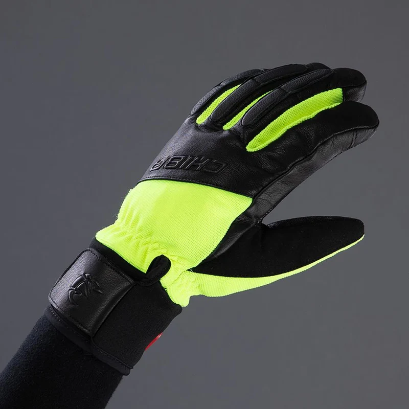 CHIBA Sport Pro - wasserdichte Winter-Radhandschuhe sz/neongel, Größe 8
