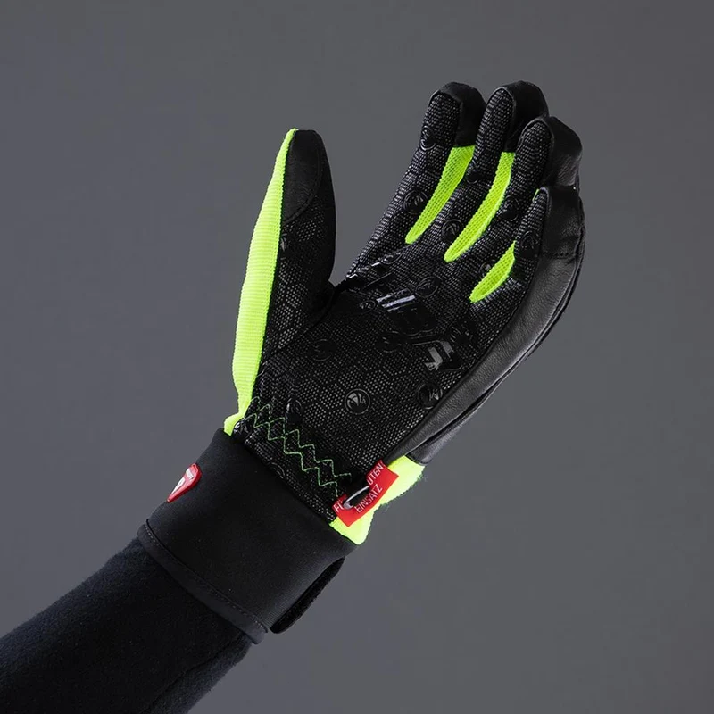 CHIBA Sport Pro - wasserdichte Winter-Radhandschuhe sz/neongel, Größe 8